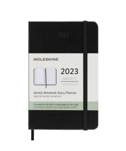 Еженедельник Moleskine Classic 2023, 9×14 см, черный, в твердой обложке