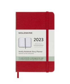 Еженедельник Moleskine Classic 2023, 9×14 см, красный, в твердой обложке