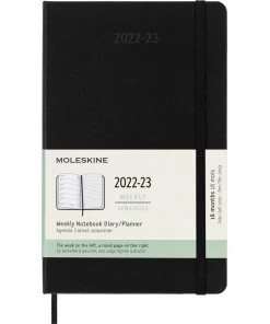 Еженедельник Moleskine 2022-2023, черный, в твердой обложке