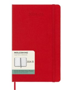 Еженедельник Moleskine 2024-2025, красный, в твердой обложке