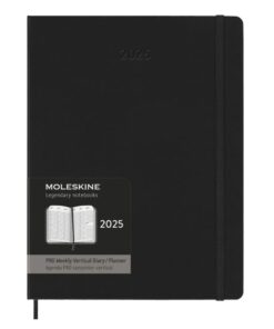 Еженедельник Moleskine PRO Vertical 2025, 19×25 см, черный, в твердой обложке