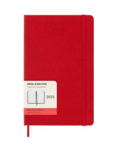 Ежедневник Moleskine Classic 2025, 13×21 см, красный, в твердой обложке