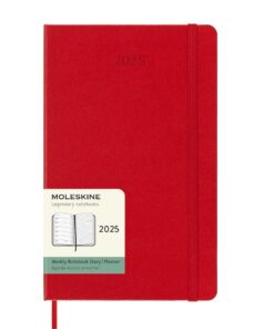 Еженедельник Moleskine Classic 2025, 13x21 см, красный, в твердой обложке